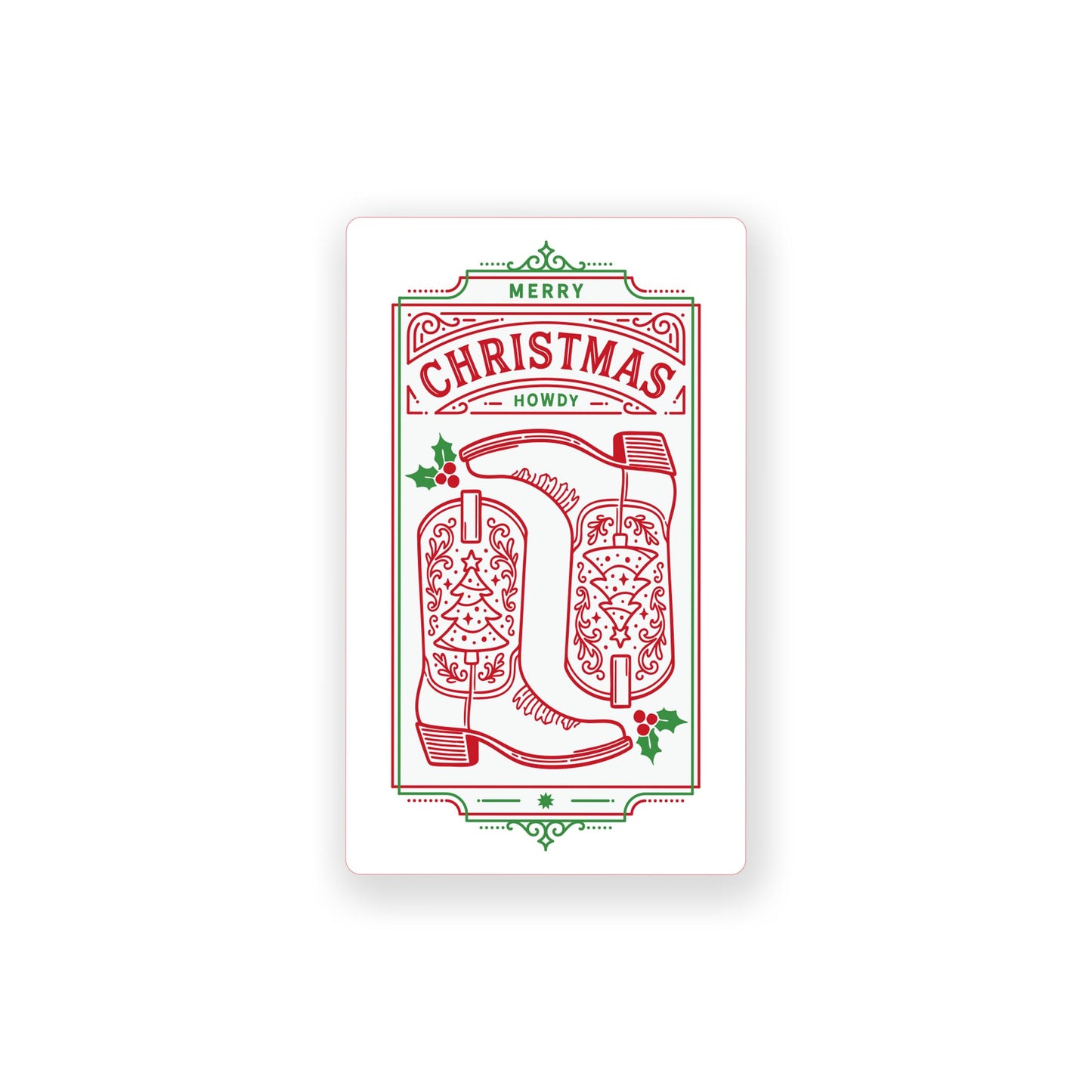 Vinyl Sticker-Western Christmas -0
