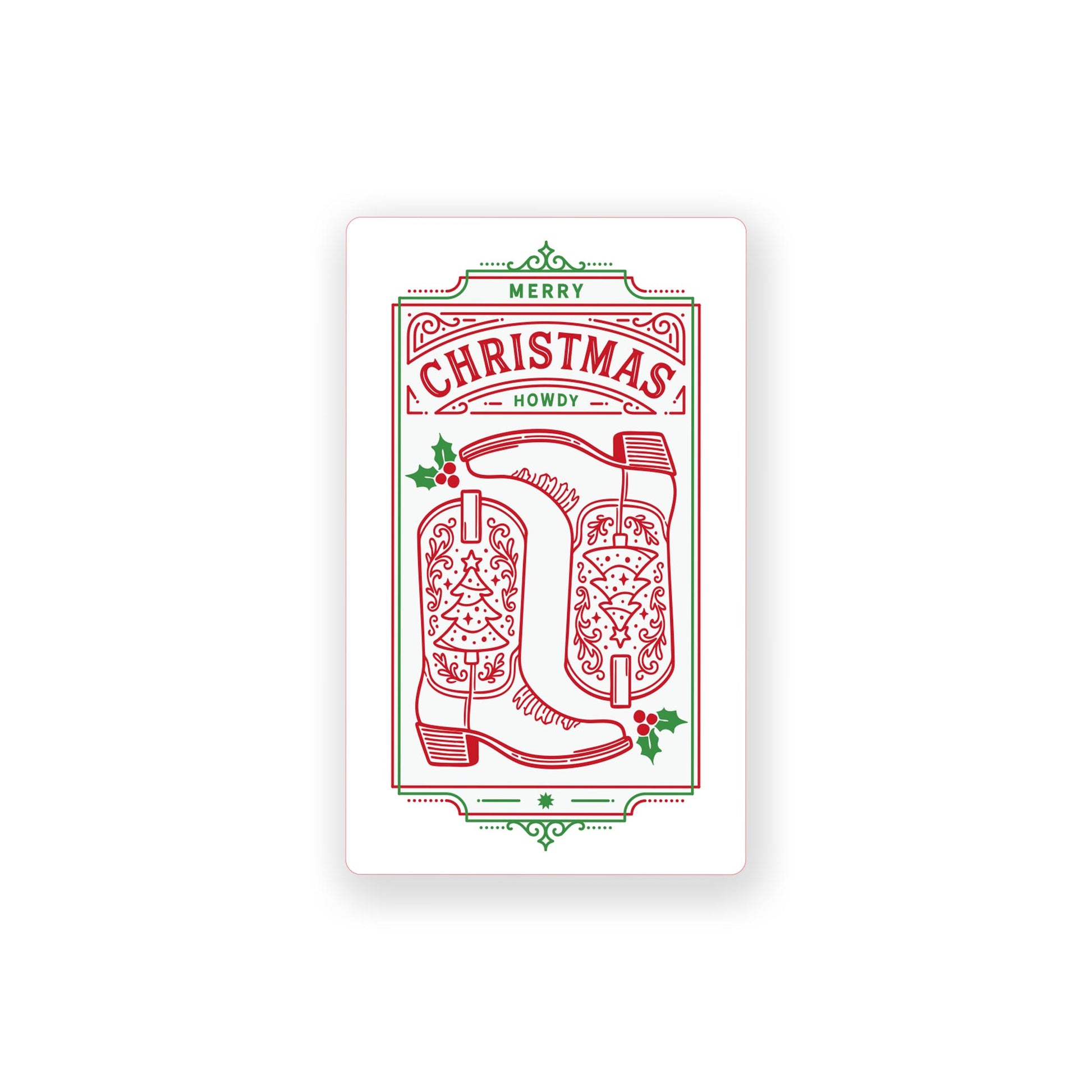 Vinyl Sticker-Western Christmas -0