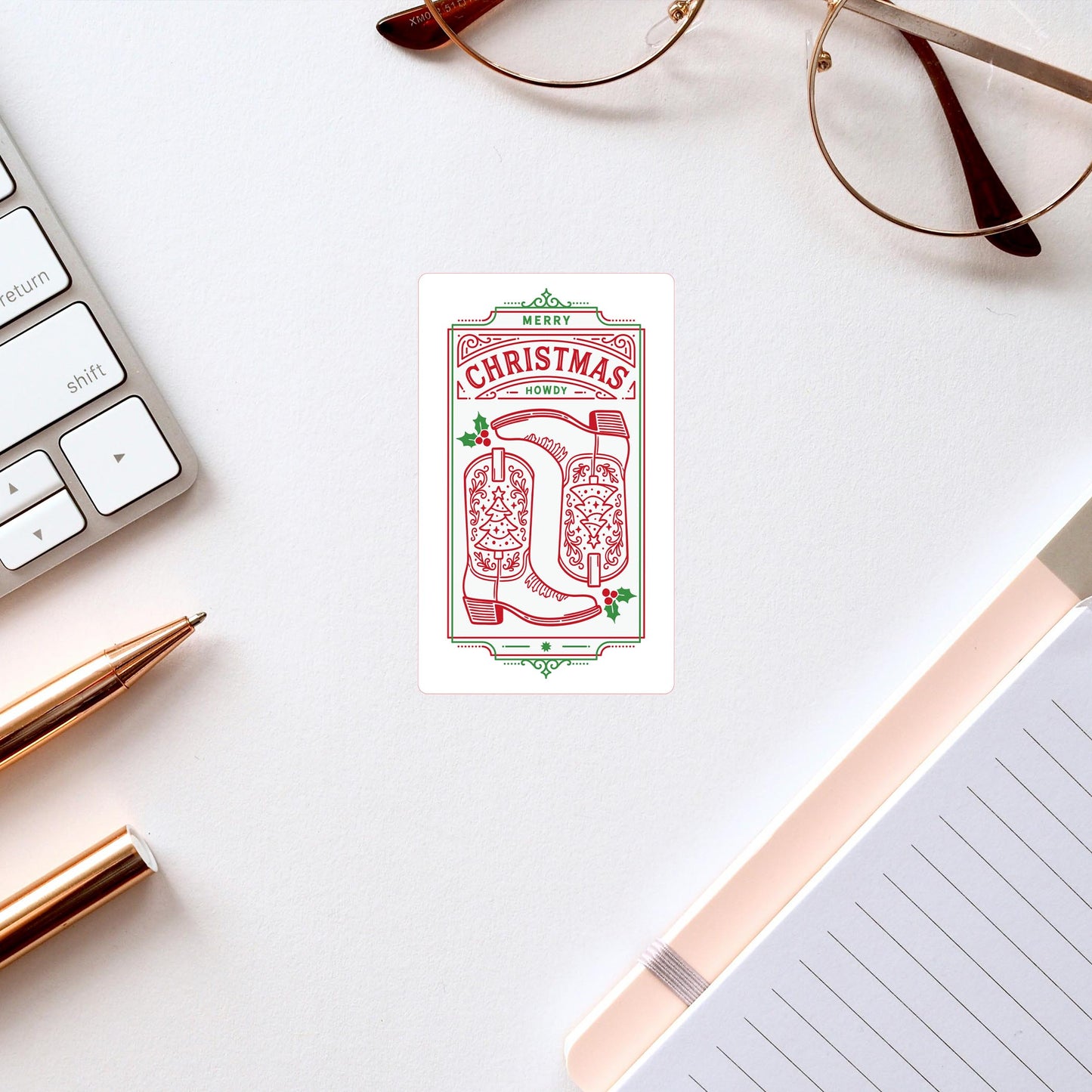 Vinyl Sticker-Western Christmas -2