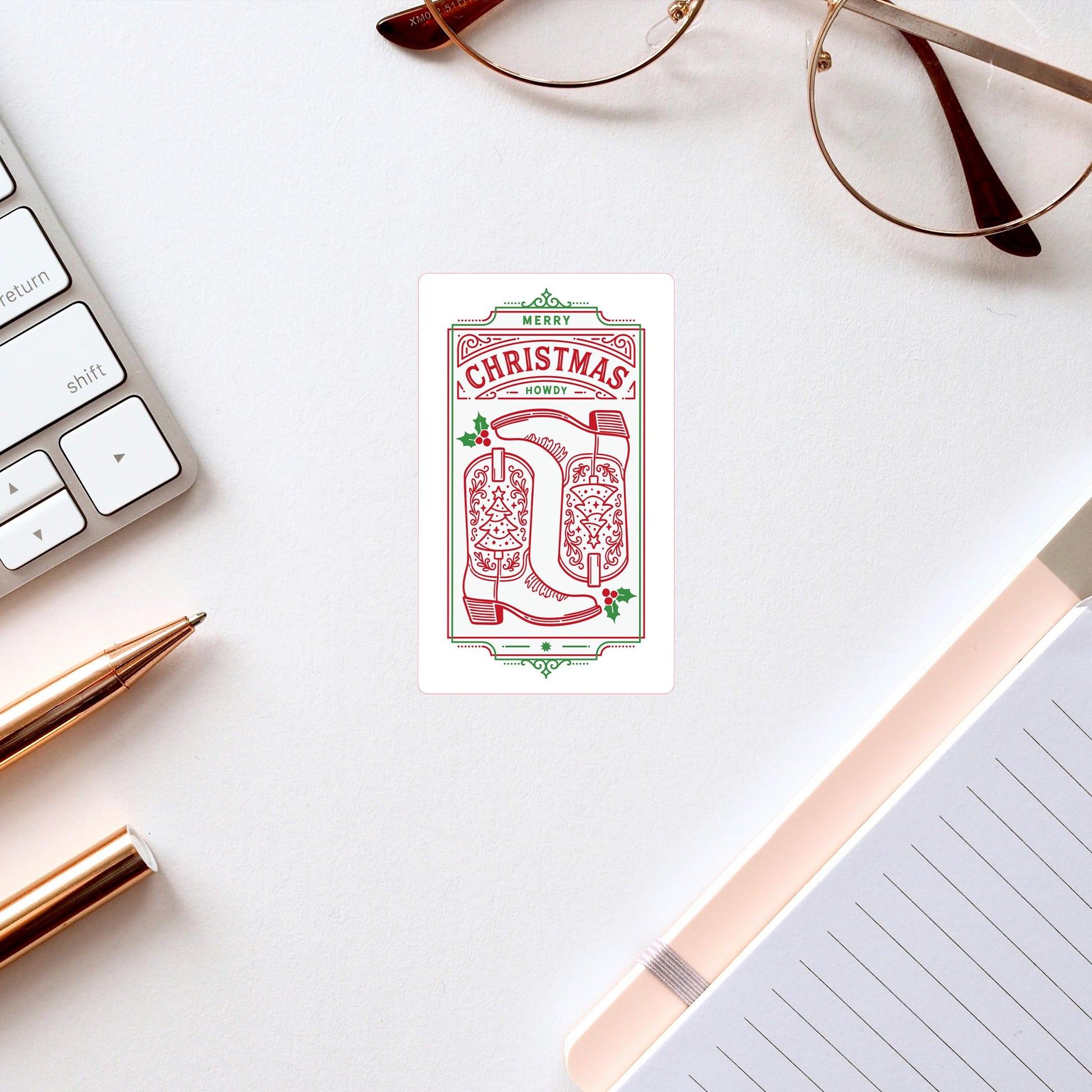 Vinyl Sticker-Western Christmas -2