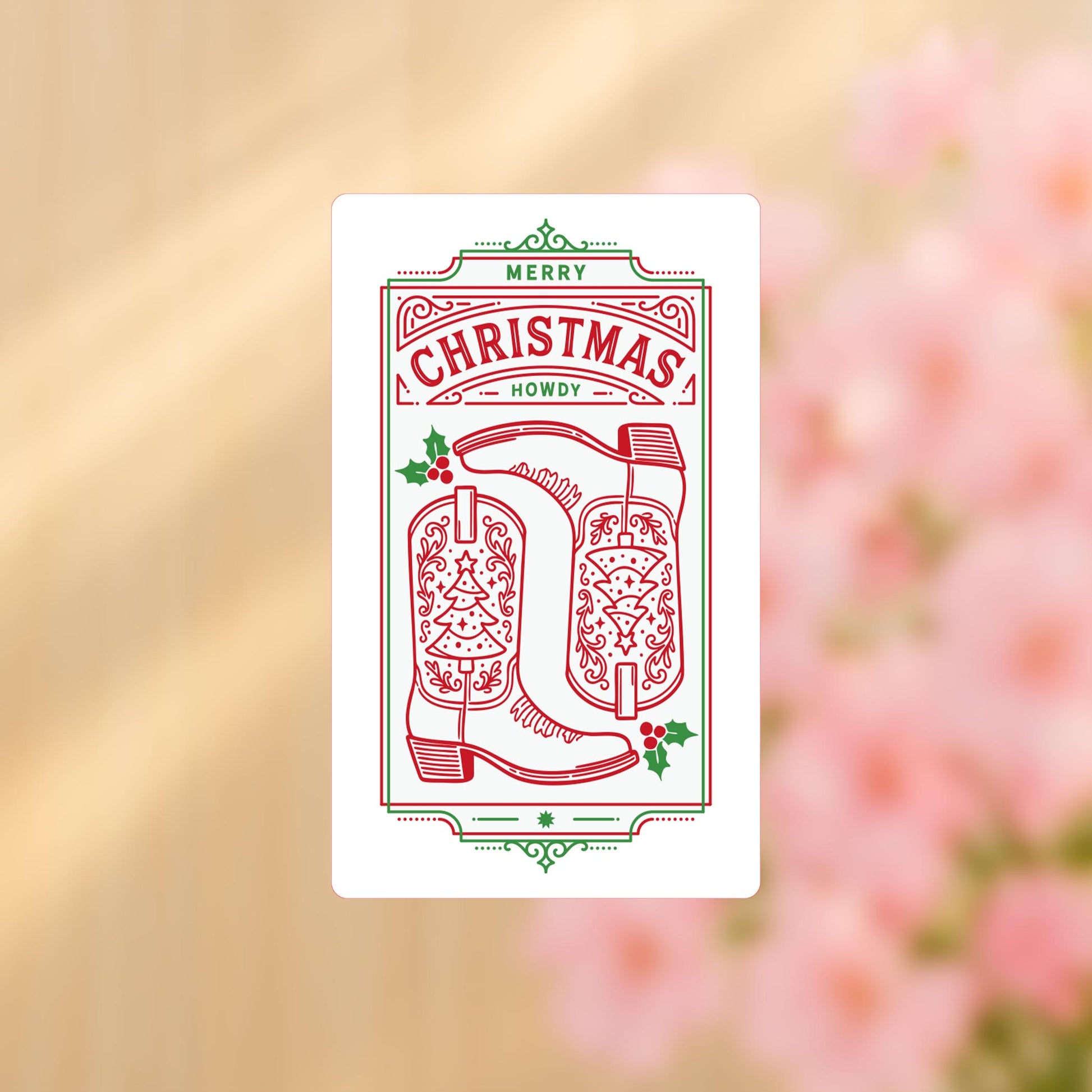 Vinyl Sticker-Western Christmas -4