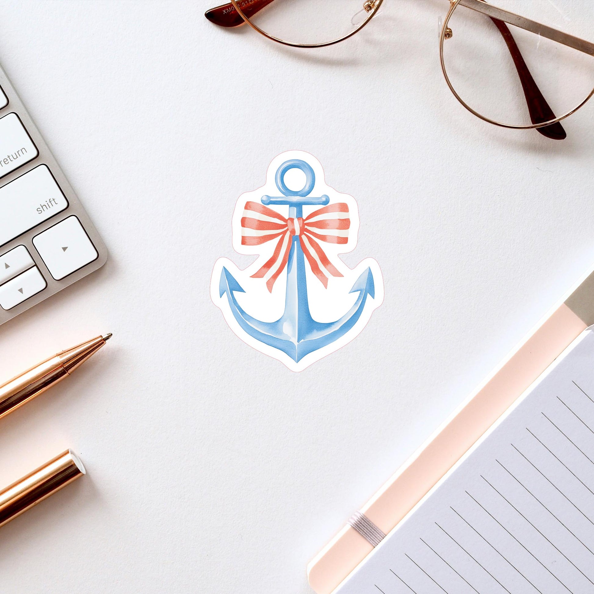 Vinyl Sticker-New England Tides Anchor -2