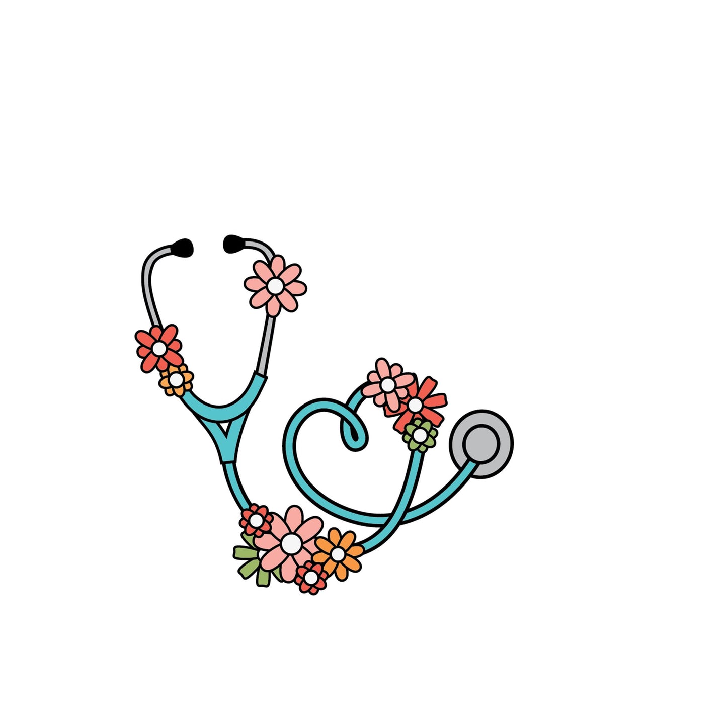 Vinyl Sticker-Floral Stethoscope