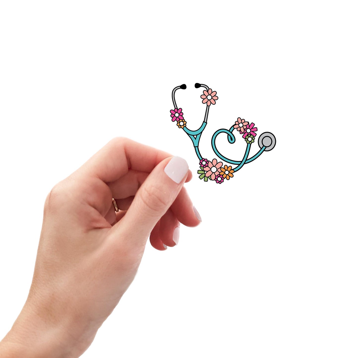 Vinyl Sticker-Floral Stethoscope