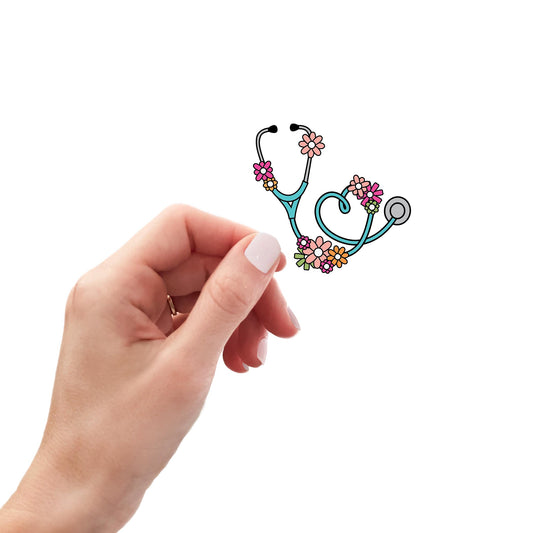 Vinyl Sticker-Floral Stethoscope