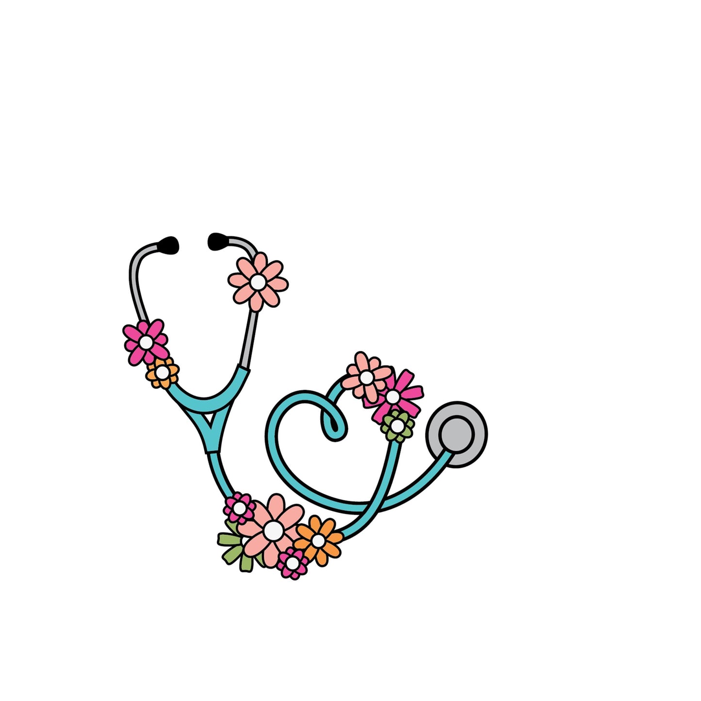 Vinyl Sticker-Floral Stethoscope