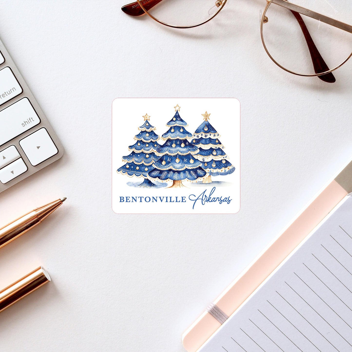 Vinyl Sticker-Love+Local Blue Noel - A Grand Millennial Christmas -2