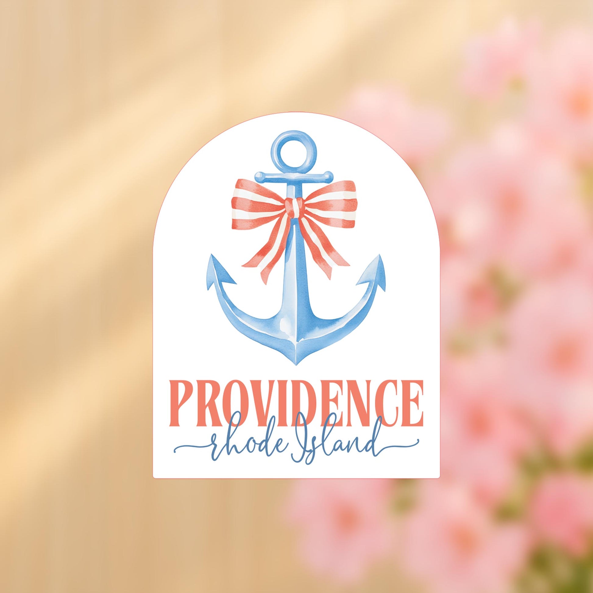 Vinyl Sticker-Love+Local New England Tides Anchor -4