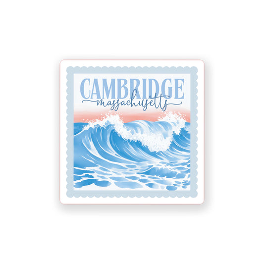Vinyl Sticker-Love+Local New England Tides Wave -0