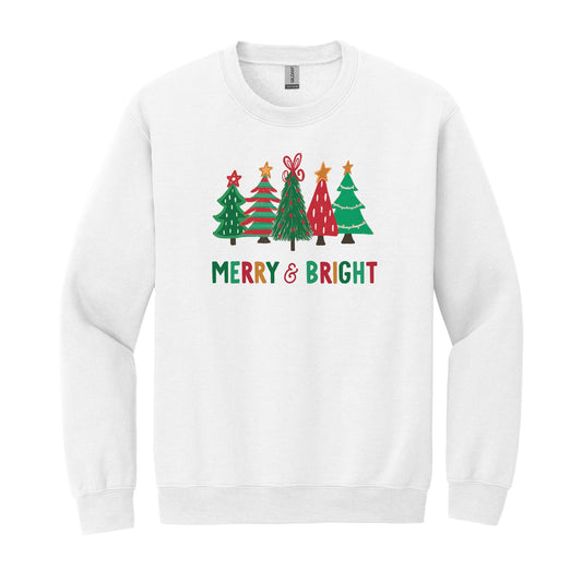 Gildan Sweatshirt White-Whimsy Wonderland Traditional Merry & Bright