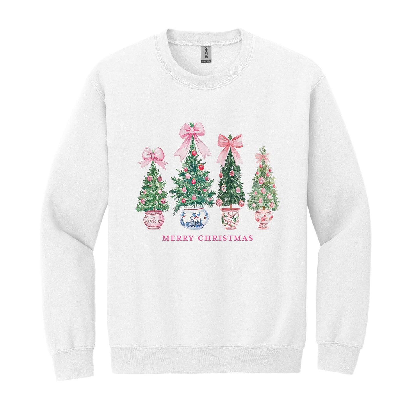 Gildan Sweatshirt White-Blush & Baubles - A Grand Millennial Christmas -0