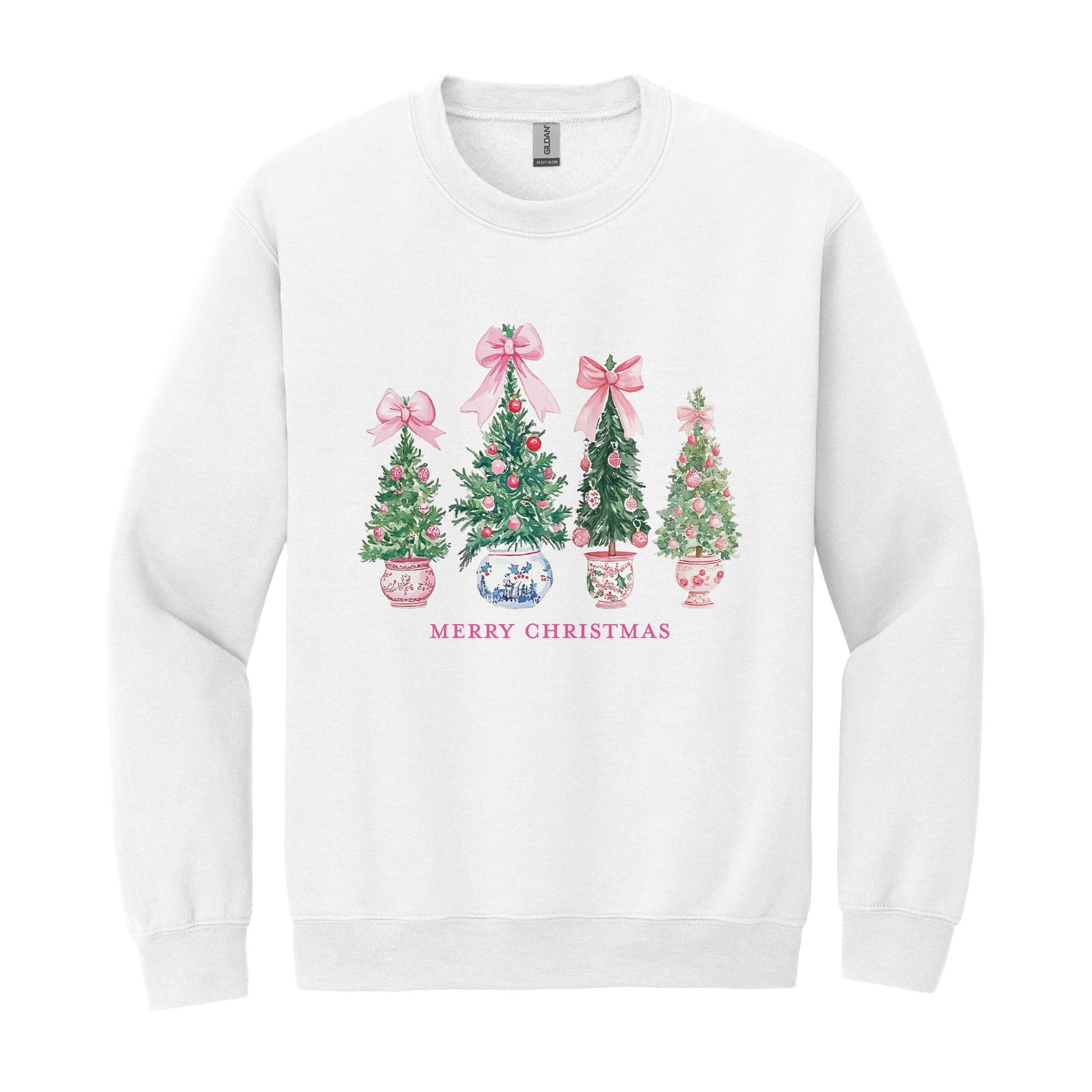 Gildan Sweatshirt White-Blush & Baubles - A Grand Millennial Christmas -0