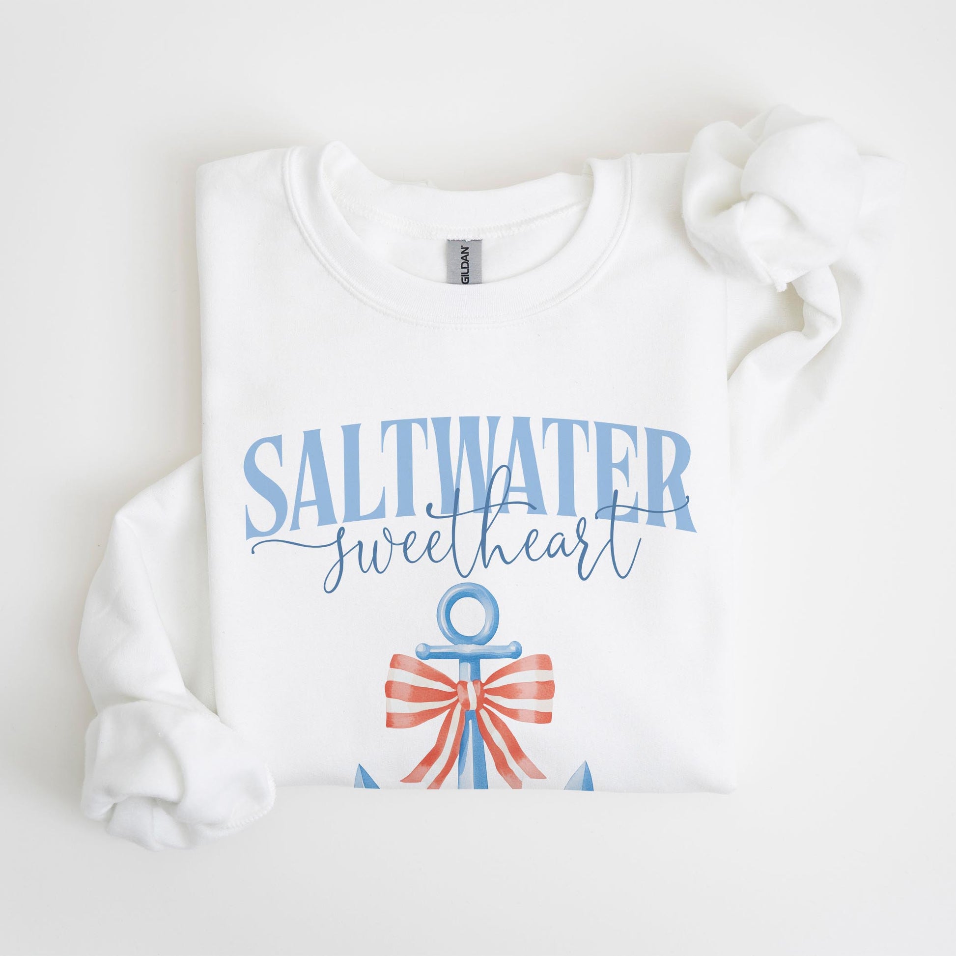 Gildan Sweatshirt White-New England Tides Saltwater Sweetheart -4