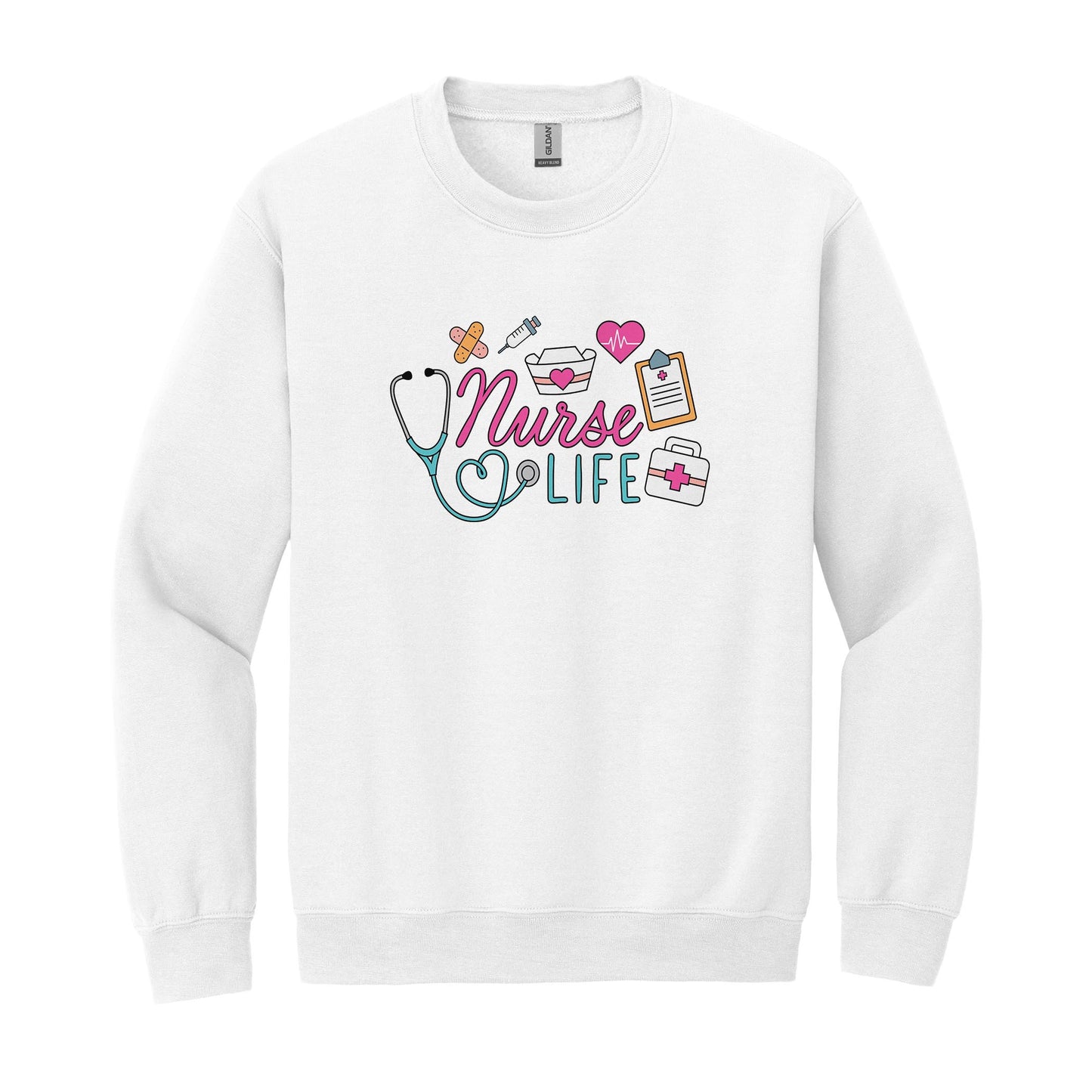 Gildan Sweatshirt White-Nurse Life