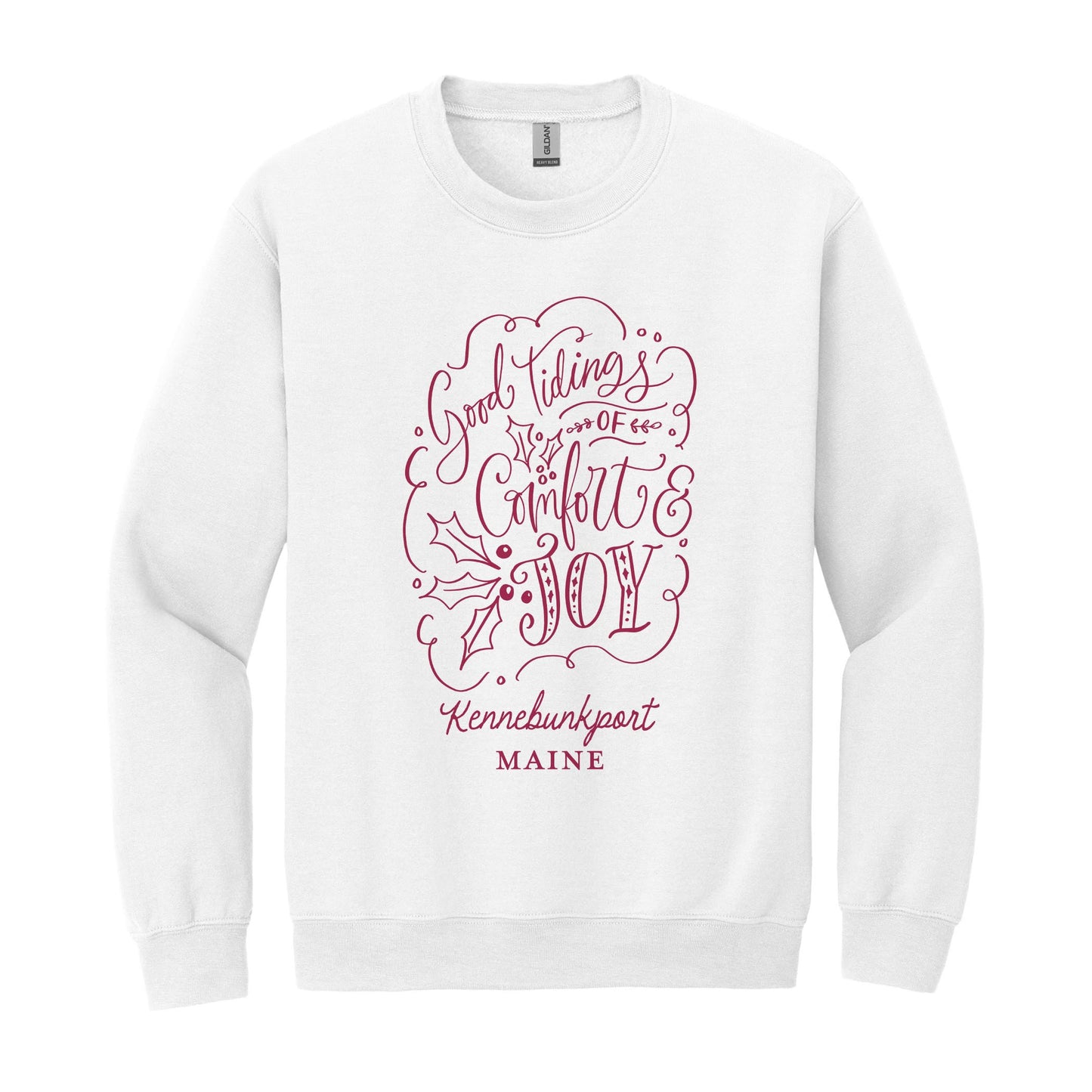 Gildan Sweatshirt White-Love + Local Winterberry -0
