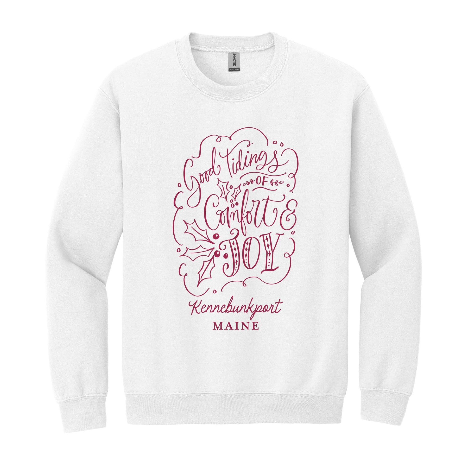 Gildan Sweatshirt White-Love + Local Winterberry -0