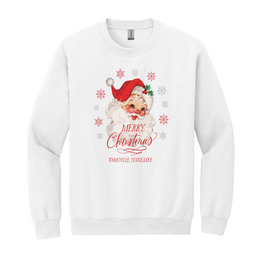 Gildan Sweatshirt White-Classic Santa City & State