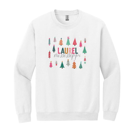 Gildan Sweatshirt White-Love + Local Whimsy Wonderland Bright -0