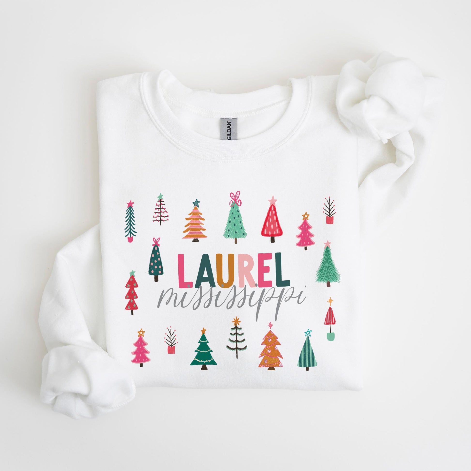 Gildan Sweatshirt White-Love + Local Whimsy Wonderland Bright -4