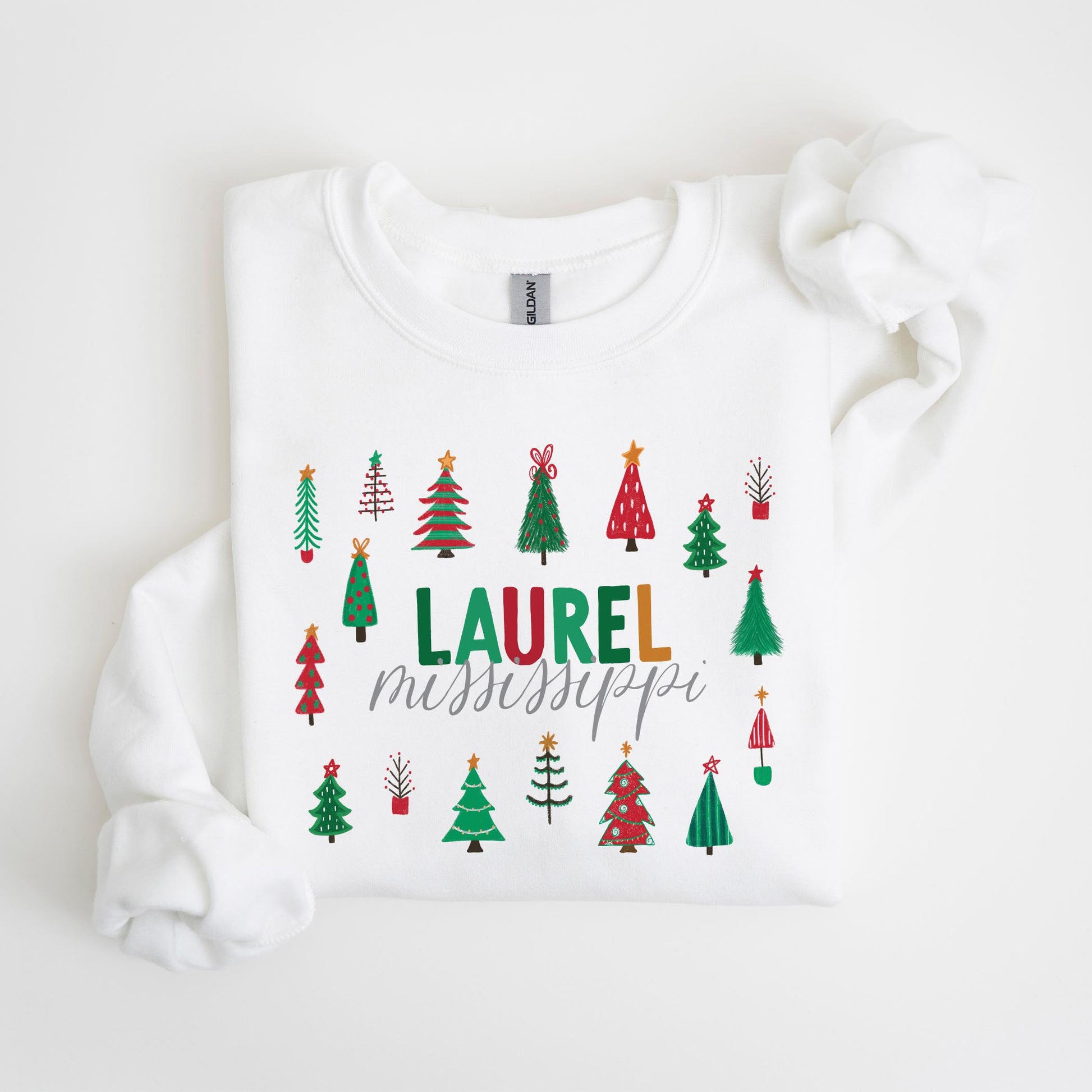 Gildan Sweatshirt White-Love + Local Whimsy Wonderland Traditional -4