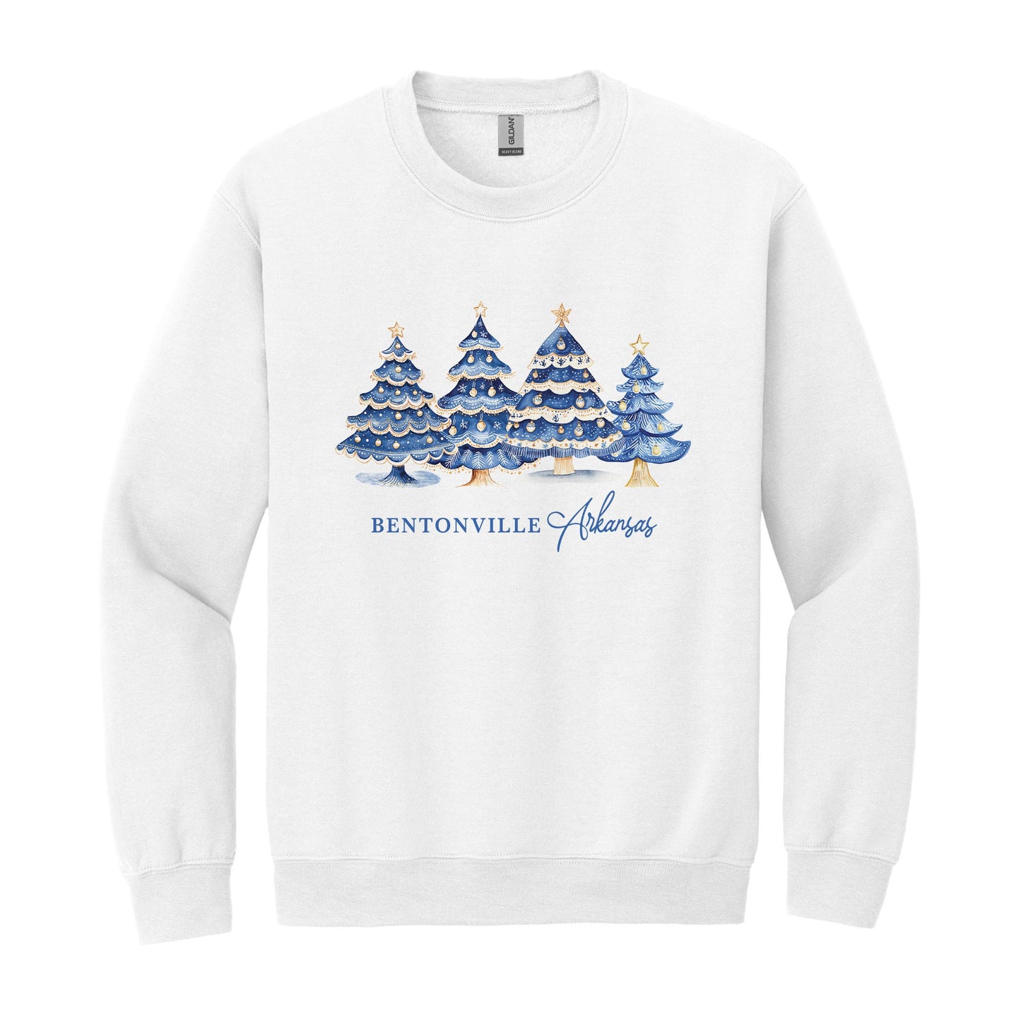 Gildan Sweatshirt White-Love+Local Blue Noel - A Grand Millennial Christmas -0