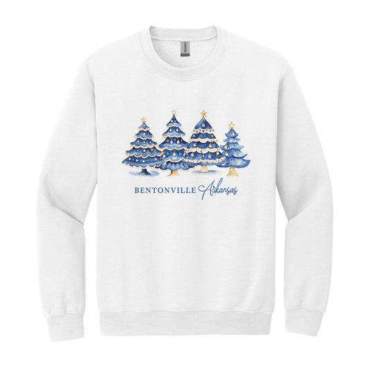Gildan Sweatshirt White-Love+Local Blue Noel - A Grand Millennial Christmas -0
