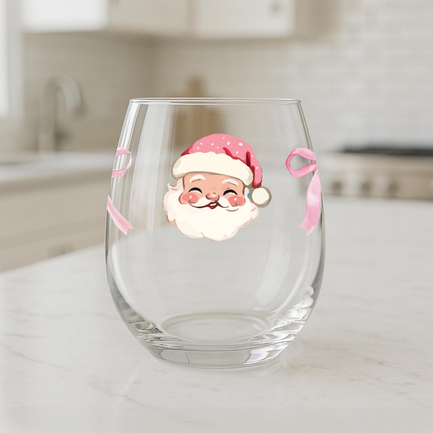 15oz Stemless Wine Glass-Blush & Baubles - A Grand Millennial Christmas -1
