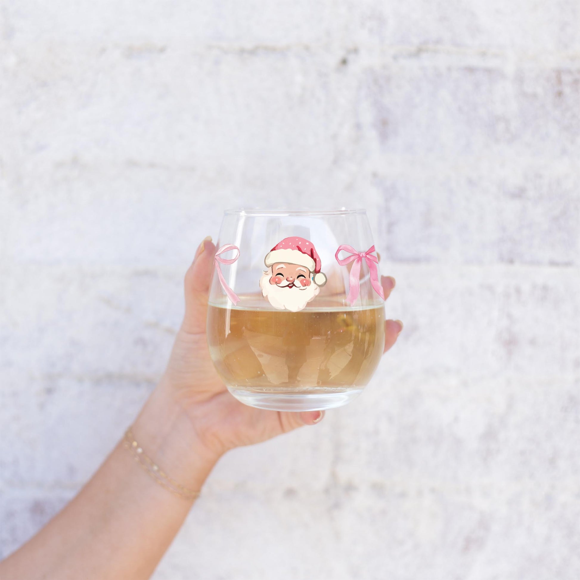 15oz Stemless Wine Glass-Blush & Baubles - A Grand Millennial Christmas -2