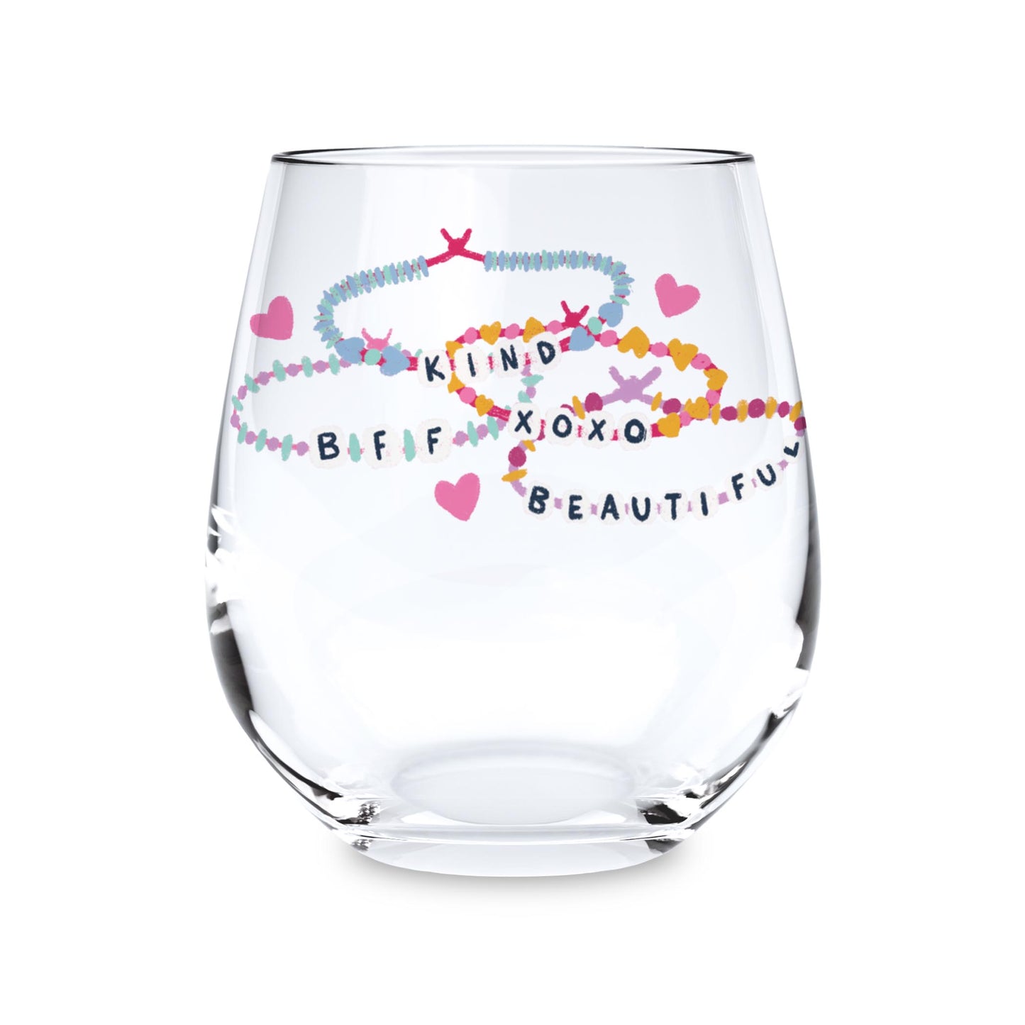 15oz Stemless Wine Glass-Friendship Bracelets