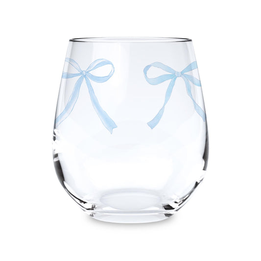 15oz Stemless Wine Glass-Hydrangea Cottage -0