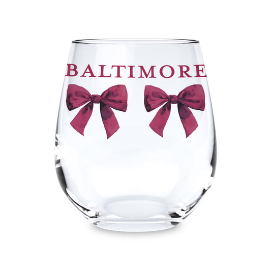 15oz Stemless Wine Glass-Love + Local Winterberry -0