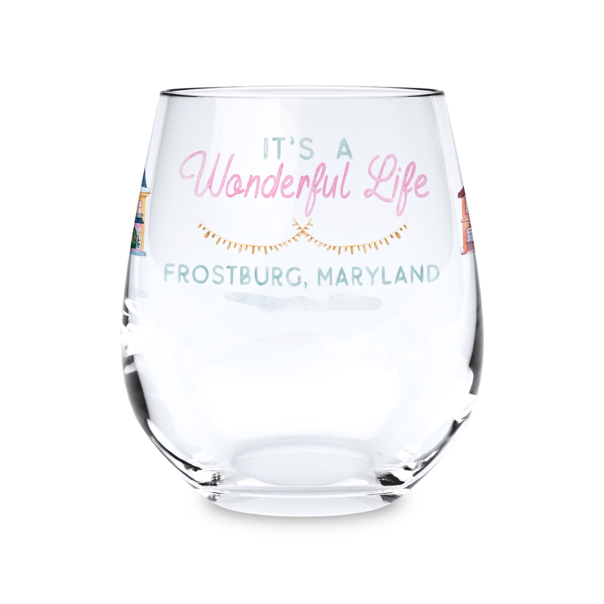 15oz Stemless Wine Glass-L+L It's A Wonderful Life -0