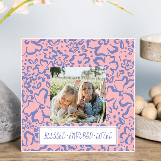 Blessed Favored Loved Square Photo Frame
