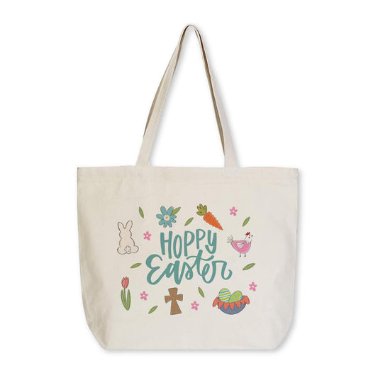 Tote Bag Natural Canvas-Hoppy Easter