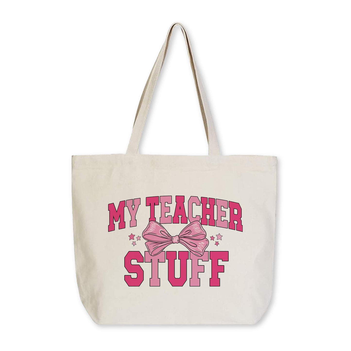Tote Bag Natural Canvas-Classroom Coquette My Teacher Stuff -0
