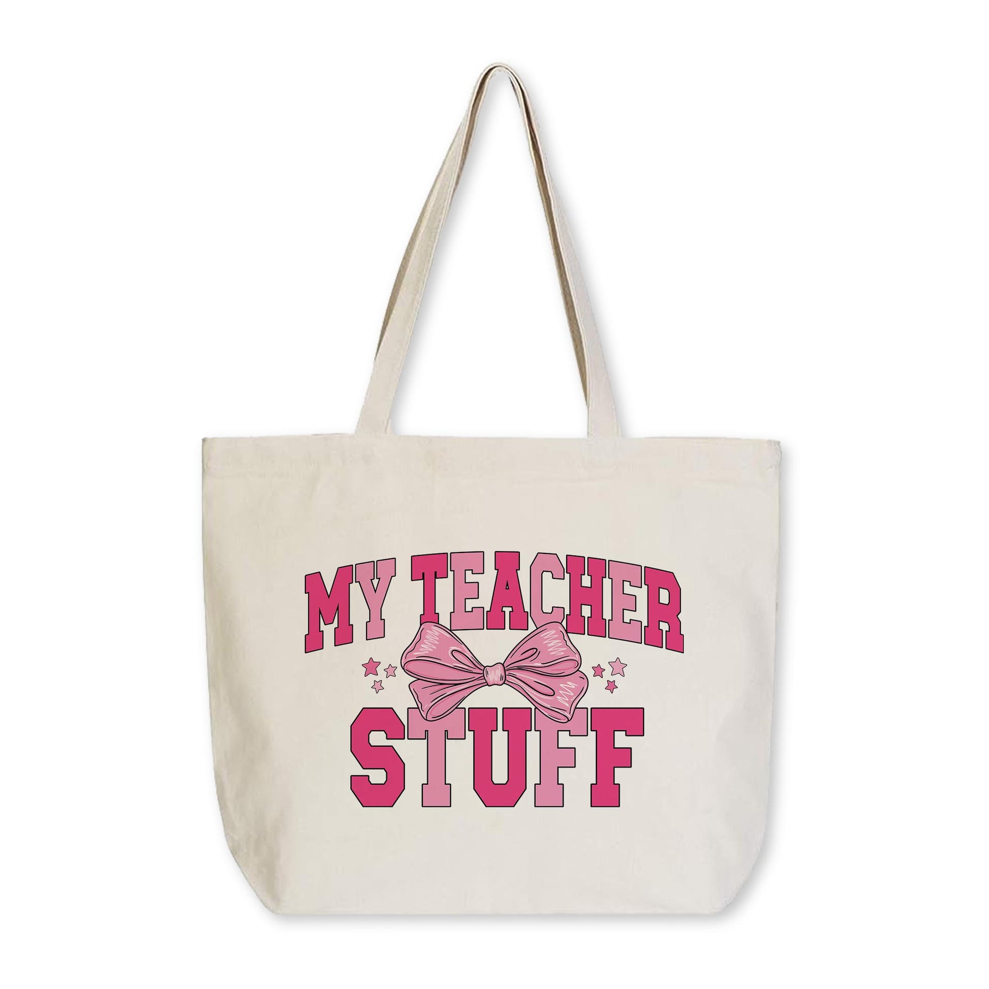 Tote Bag Natural Canvas-Classroom Coquette My Teacher Stuff -0