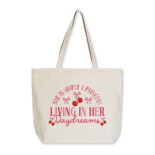 Tote Bag Natural Canvas-Princess Living In Her Daydreams