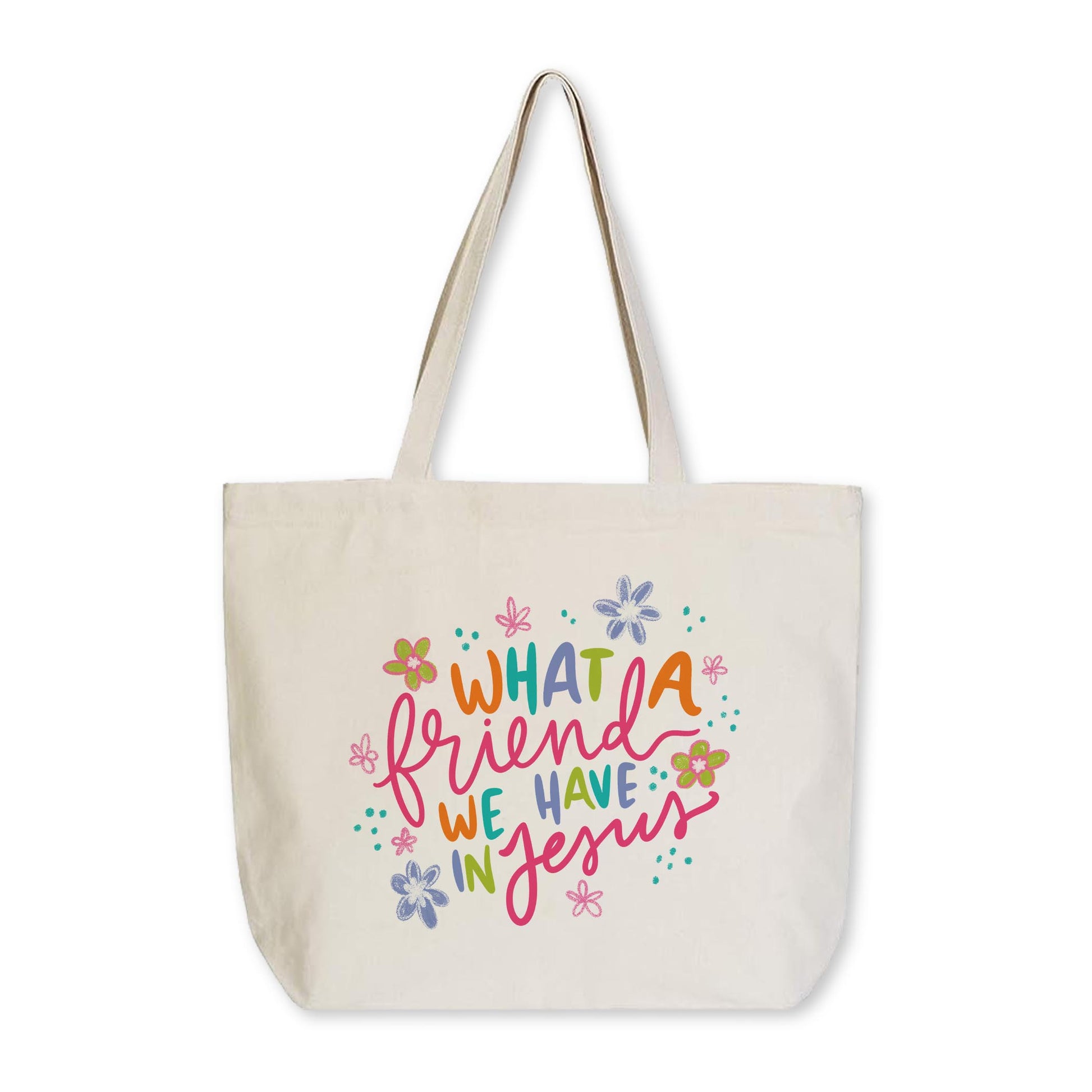 Tote Bag Natural Canvas-What A Friend We Have In Jesus -0