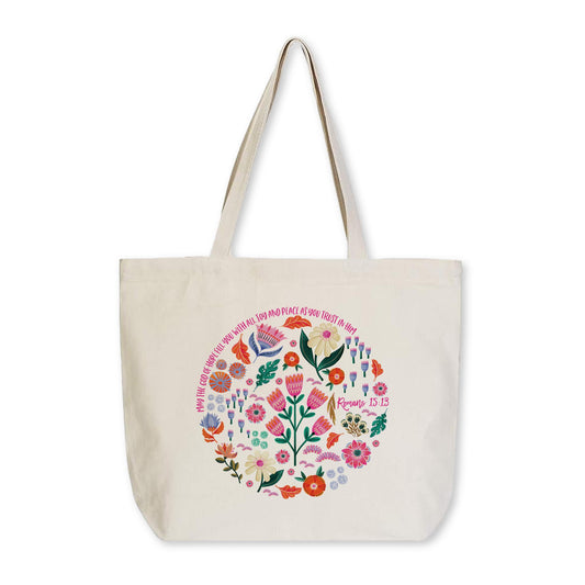Tote Bag Natural Canvas-Radiant Hope Trust In Him -0