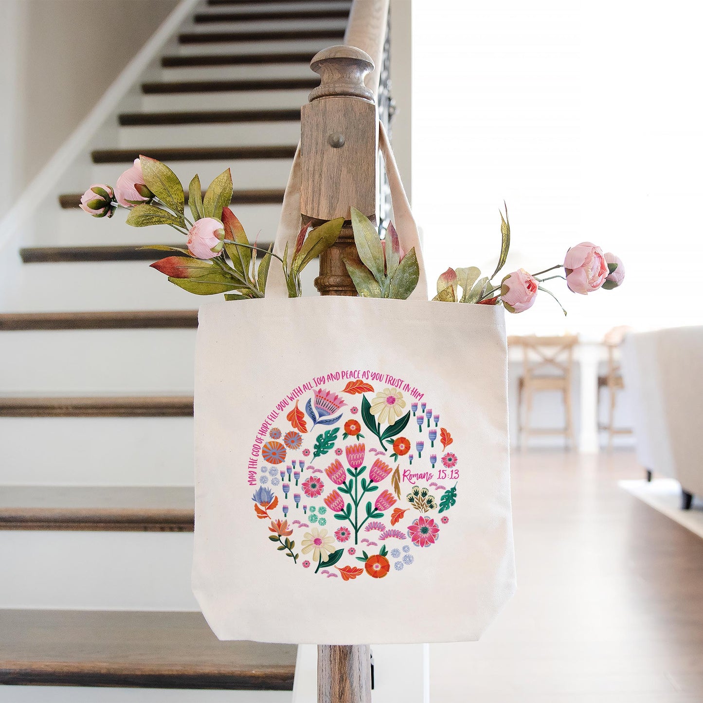Tote Bag Natural Canvas-Radiant Hope Trust In Him -1