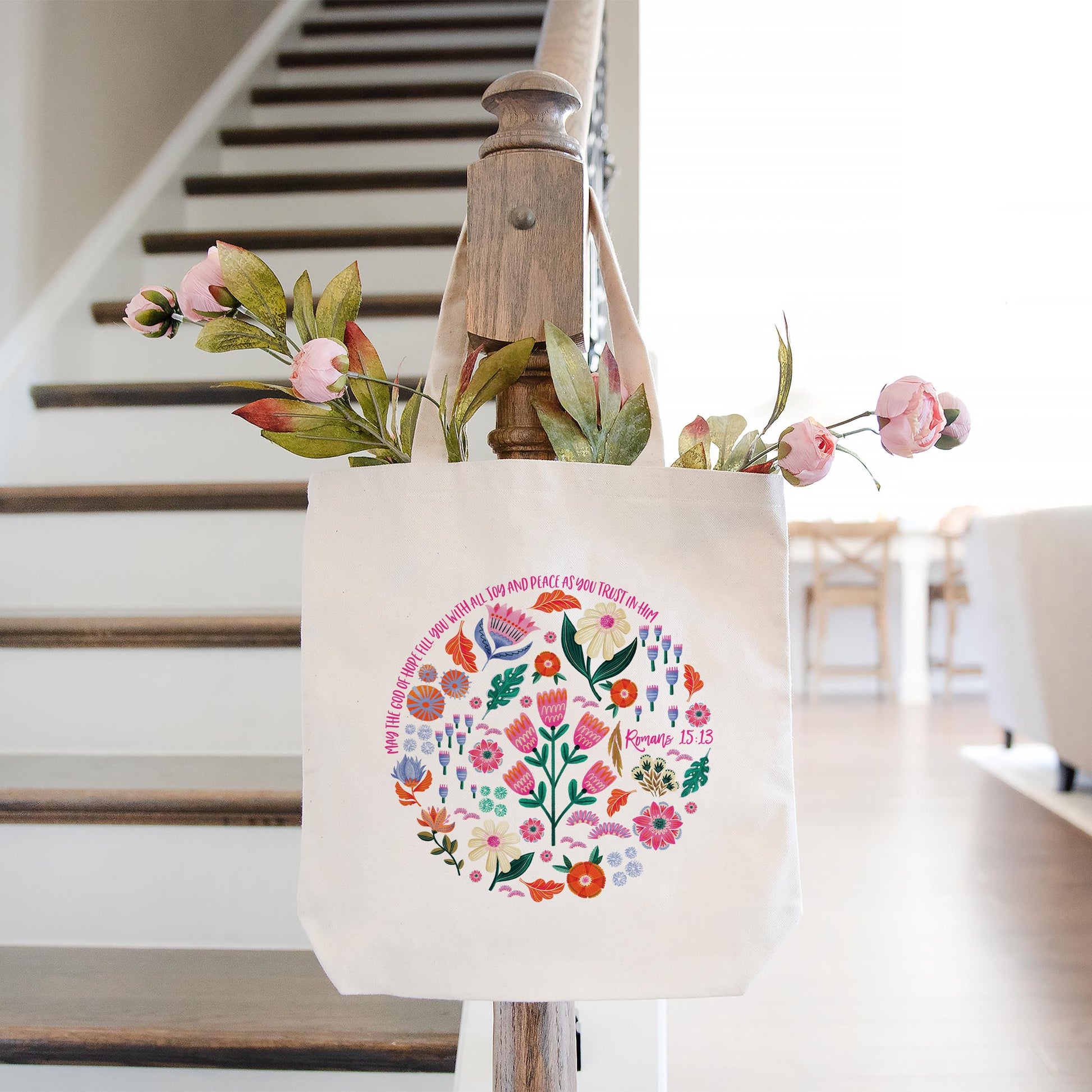 Tote Bag Natural Canvas-Radiant Hope Trust In Him -1