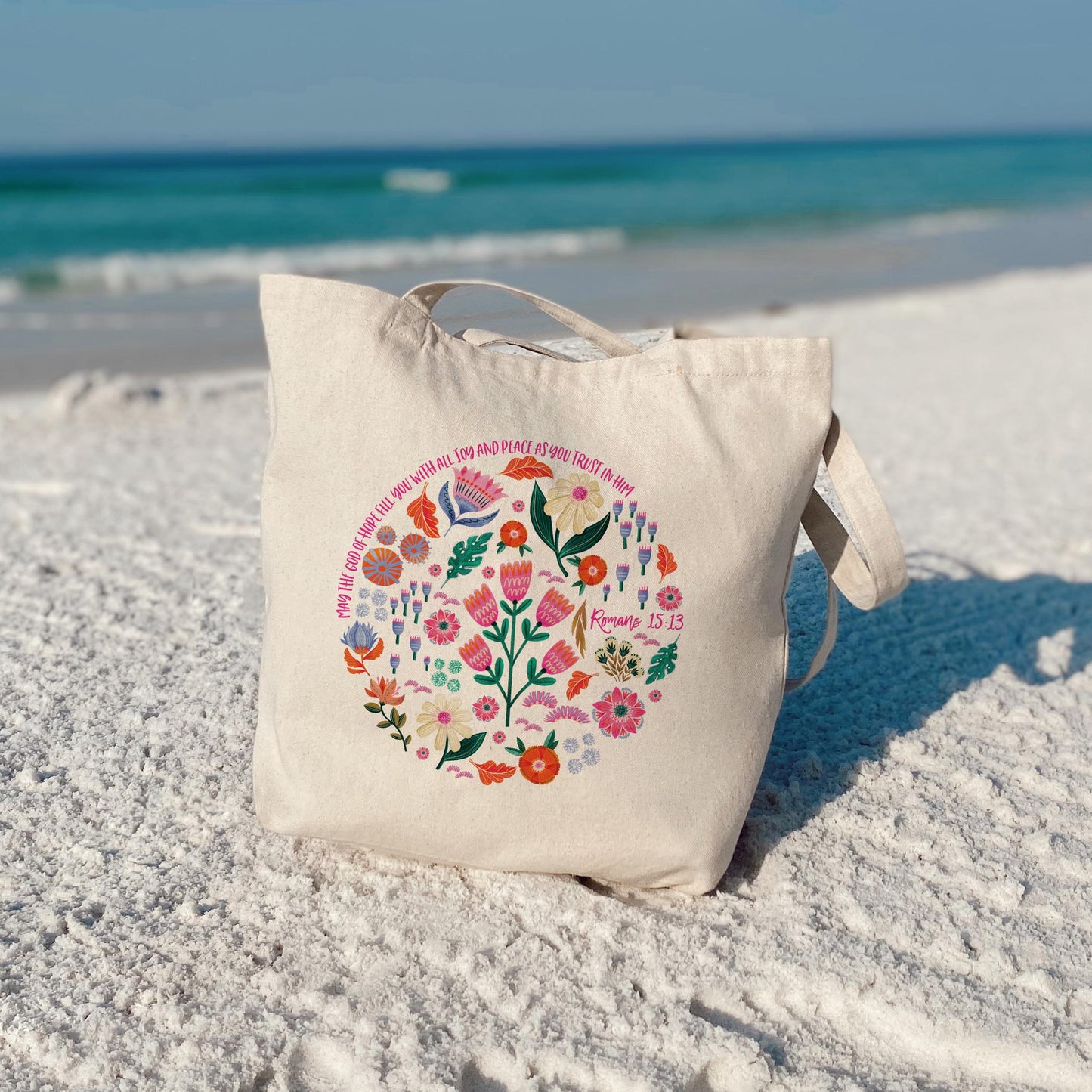 Tote Bag Natural Canvas-Radiant Hope Trust In Him -3