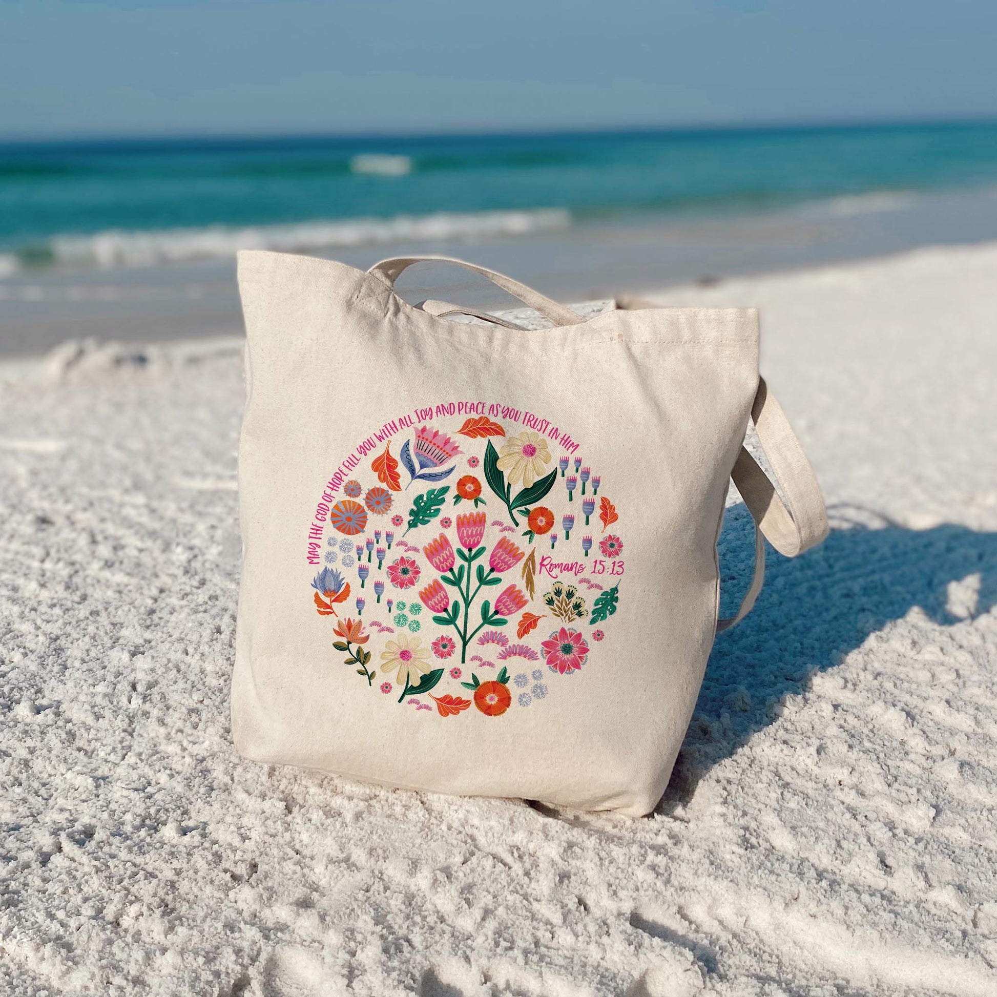 Tote Bag Natural Canvas-Radiant Hope Trust In Him -3