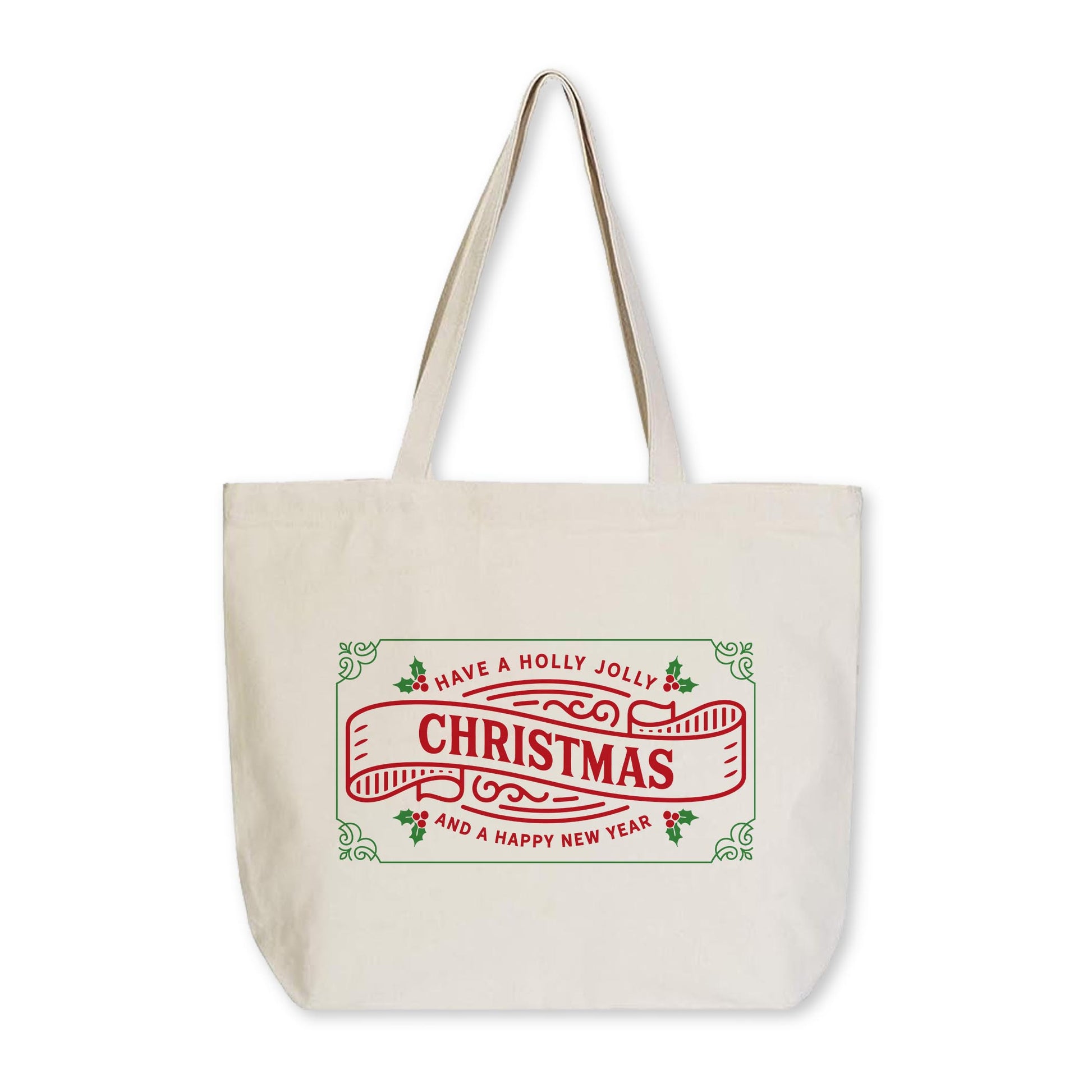 Tote Bag Natural Canvas-Western Christmas -0