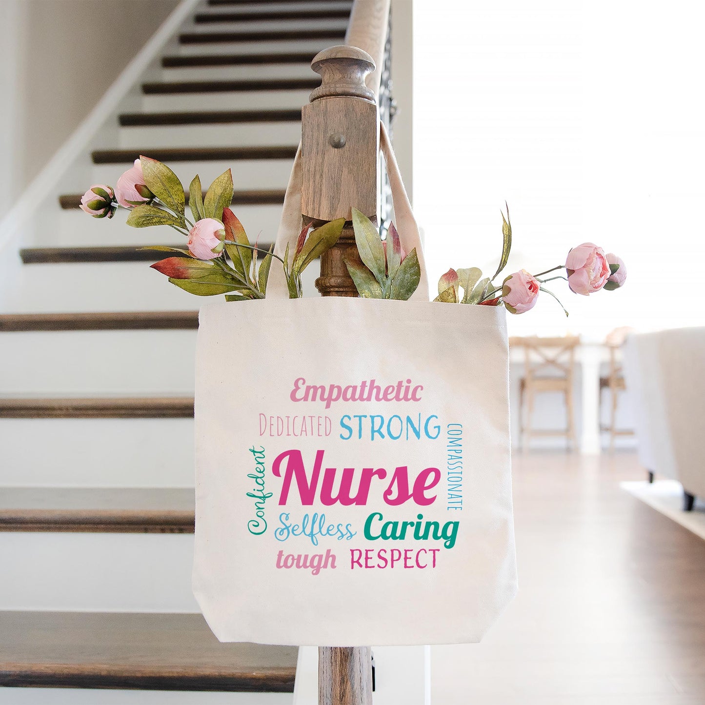 Tote Bag Natural Canvas-Nursing Words