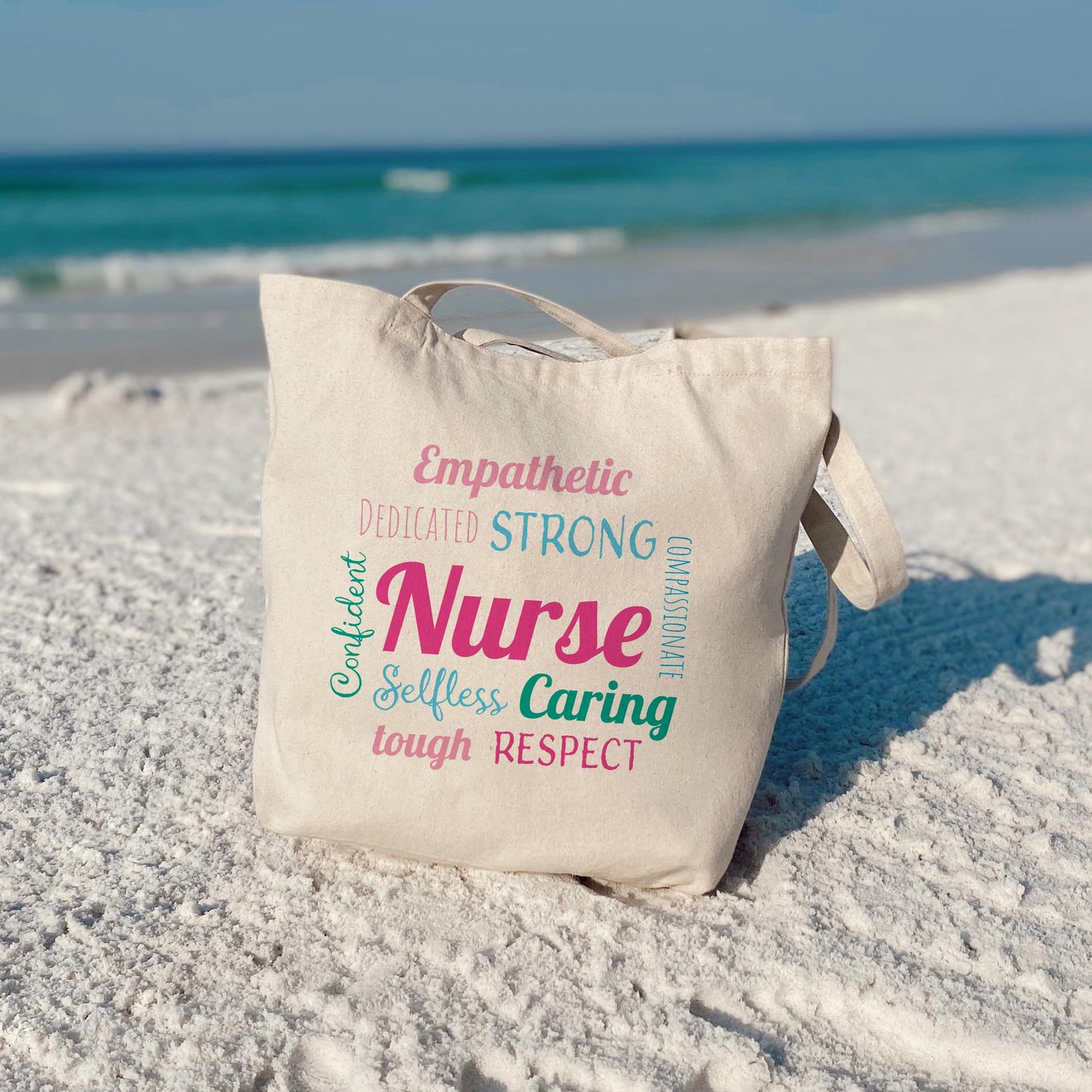 Tote Bag Natural Canvas-Nursing Words