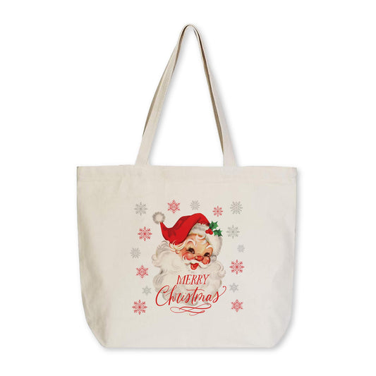 Tote Bag Natural Canvas-Classic Santa