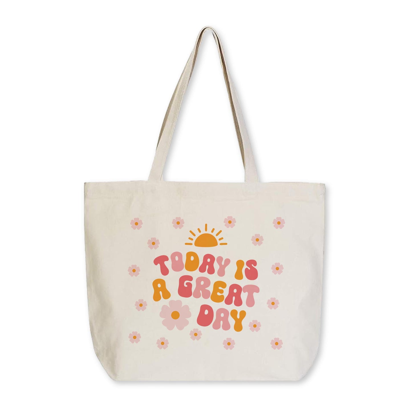 Tote Bag Natural Canvas-Happy Plans Today Is A Great Day