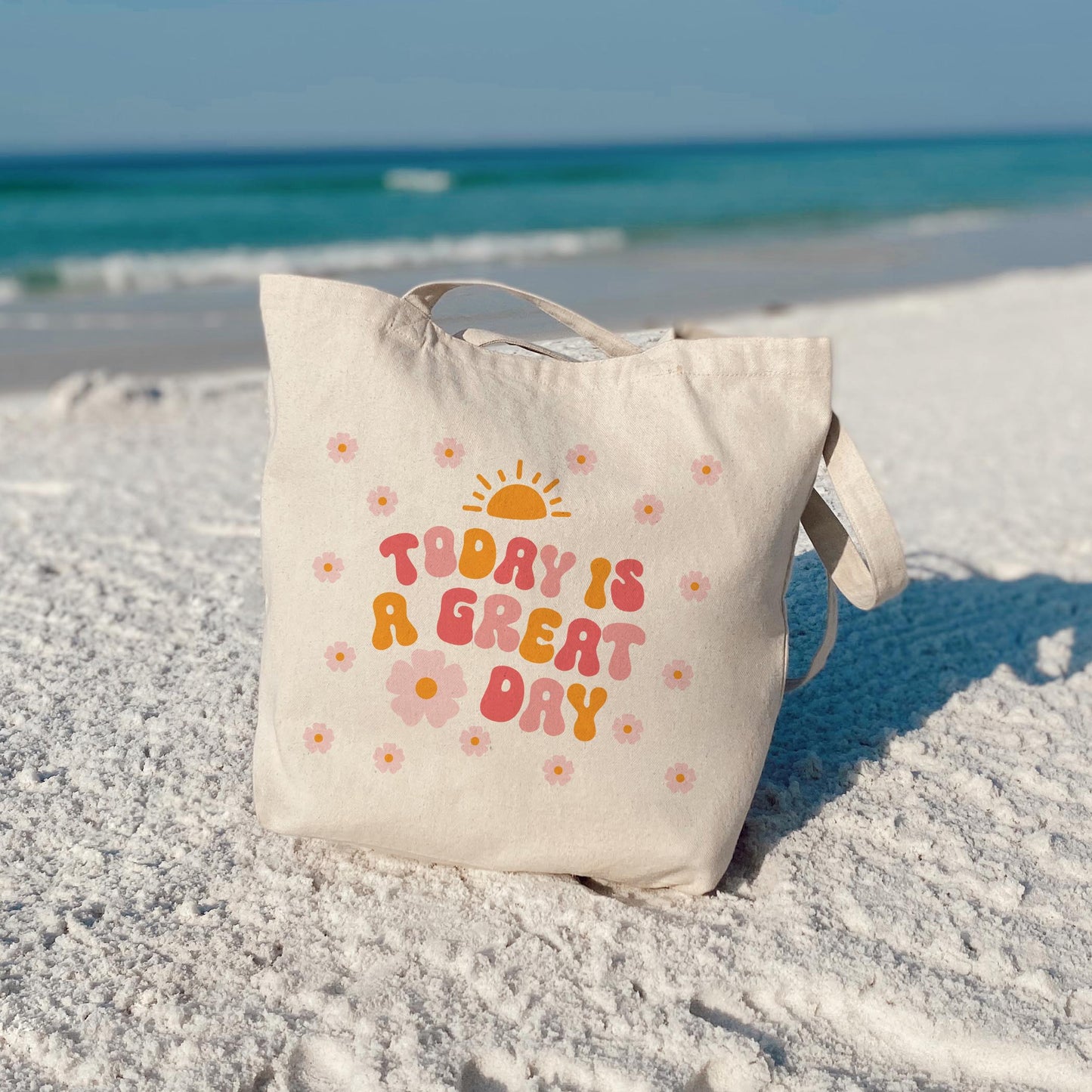 Tote Bag Natural Canvas-Happy Plans Today Is A Great Day