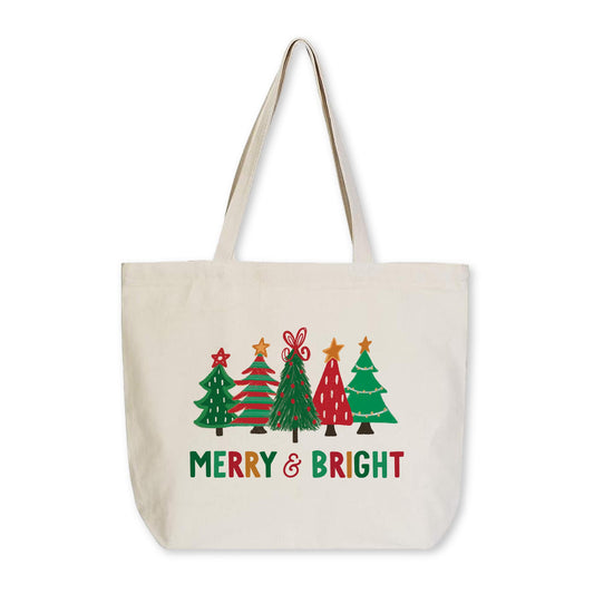 Tote Bag Natural Canvas-Whimsy Wonderland Traditional Merry & Bright